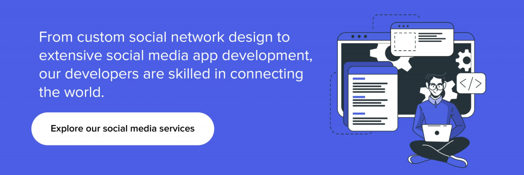 social media app development cta