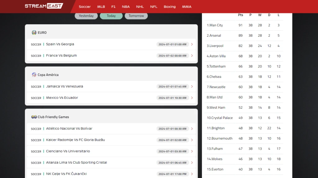 StreamEast Alternatives - List of Sports Streaming Websites