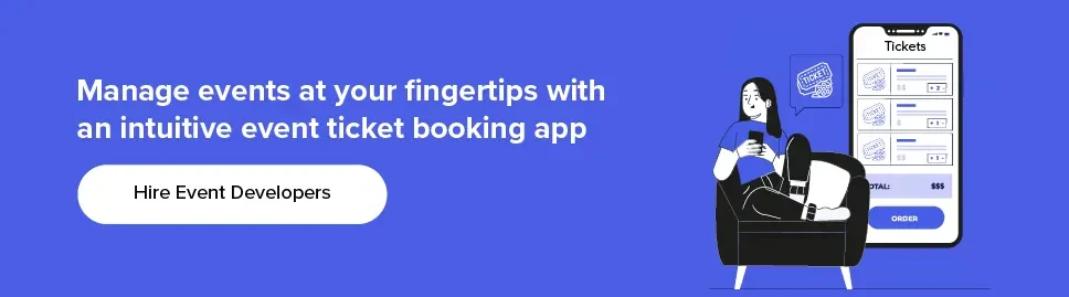event booking app development cta